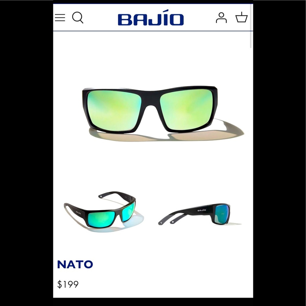 Bajio Nato, Black Frame, Color: Green Mirror Lenses Type: Polycarbonate lenses,